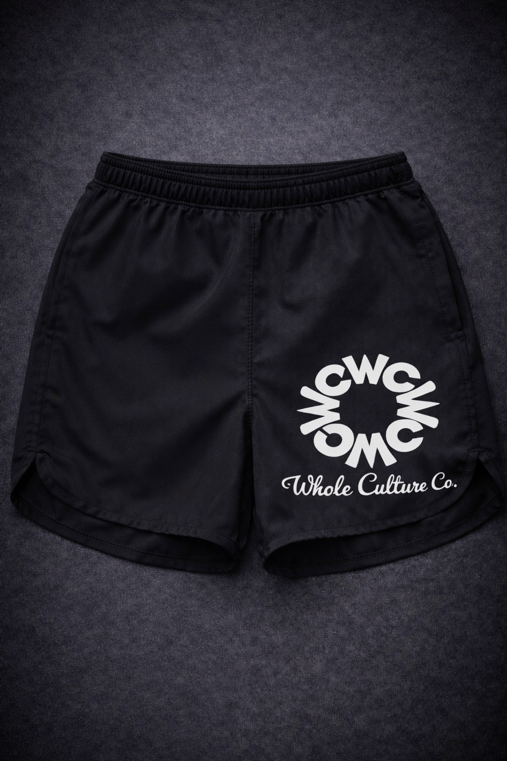 WCWC Shorts, front flat lay, black